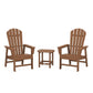 POLYWOOD South Beach Casual Chair 3-Piece Set with 18" South Beach Side Table FREE SHIPPING
