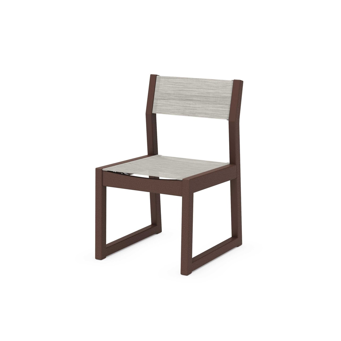 POLYWOOD EDGE Sling Dining Side Chair — Mahogany / Birch Sling