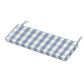 POLYWOOD Chinoiserie Bench Seat Cushion — Buffalo Plaid Sky Blue