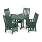 POLYWOOD Acadia 5-Piece Farmhouse Dining Set with Trestle Legs — Green