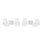 POLYWOOD Chinoiserie 6-Piece Chaise Set with Umbrella Stand Accent Table — Vintage White