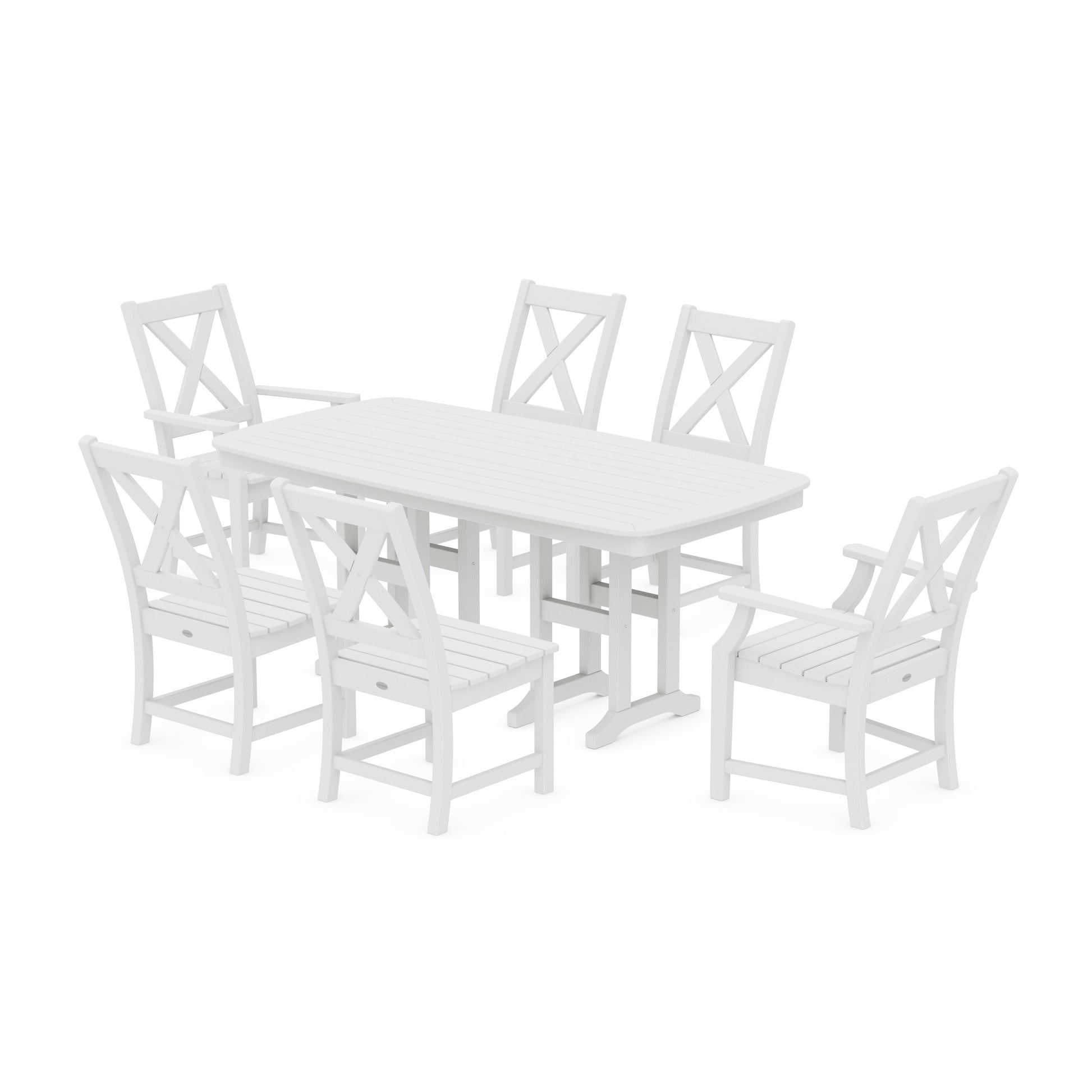 POLYWOOD Braxton 7-Piece Dining Set — White