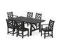 POLYWOOD Chippendale 7-Piece Rustic Farmhouse Dining Set — Black