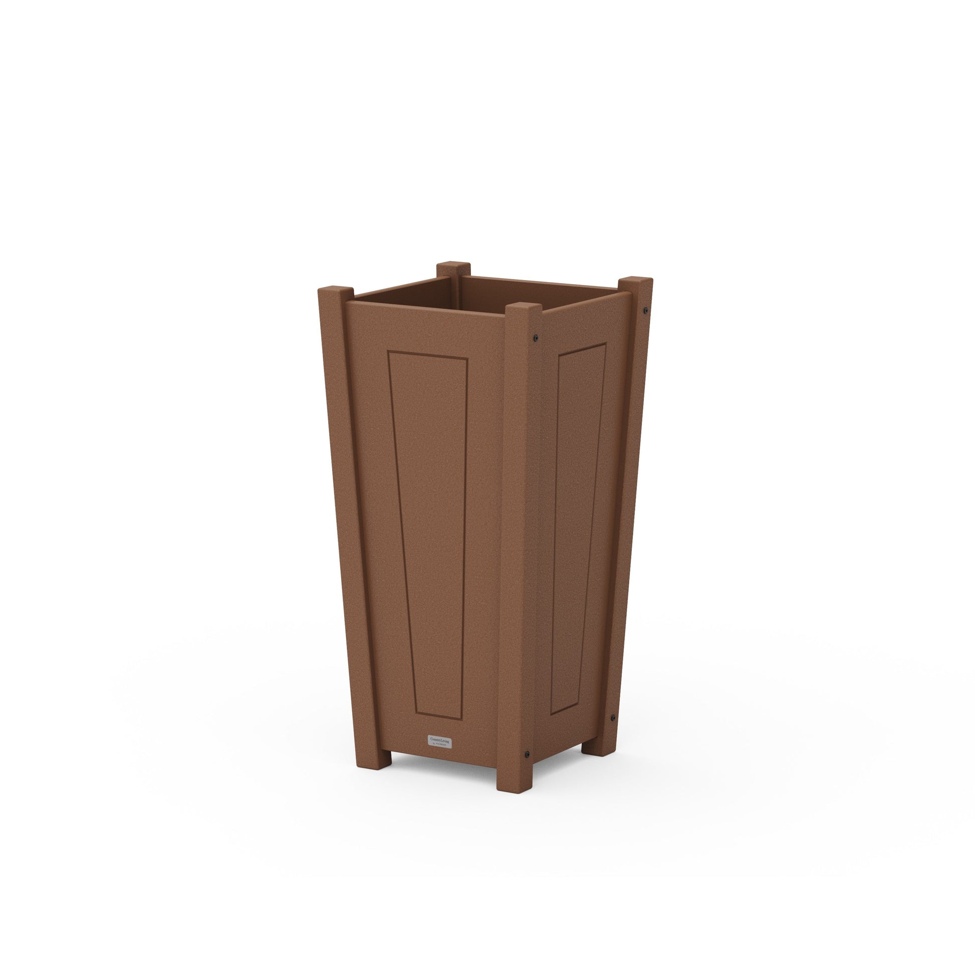 POLYWOOD Country Living Tapered Square Planter Box — Teak