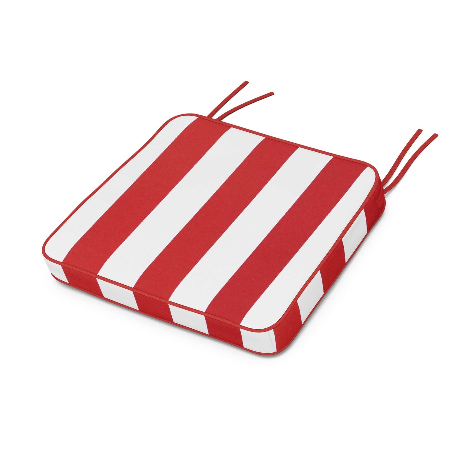 POLYWOOD Chinoiserie Arm Chair Seat Cushion — Cabana Stripe Crimson