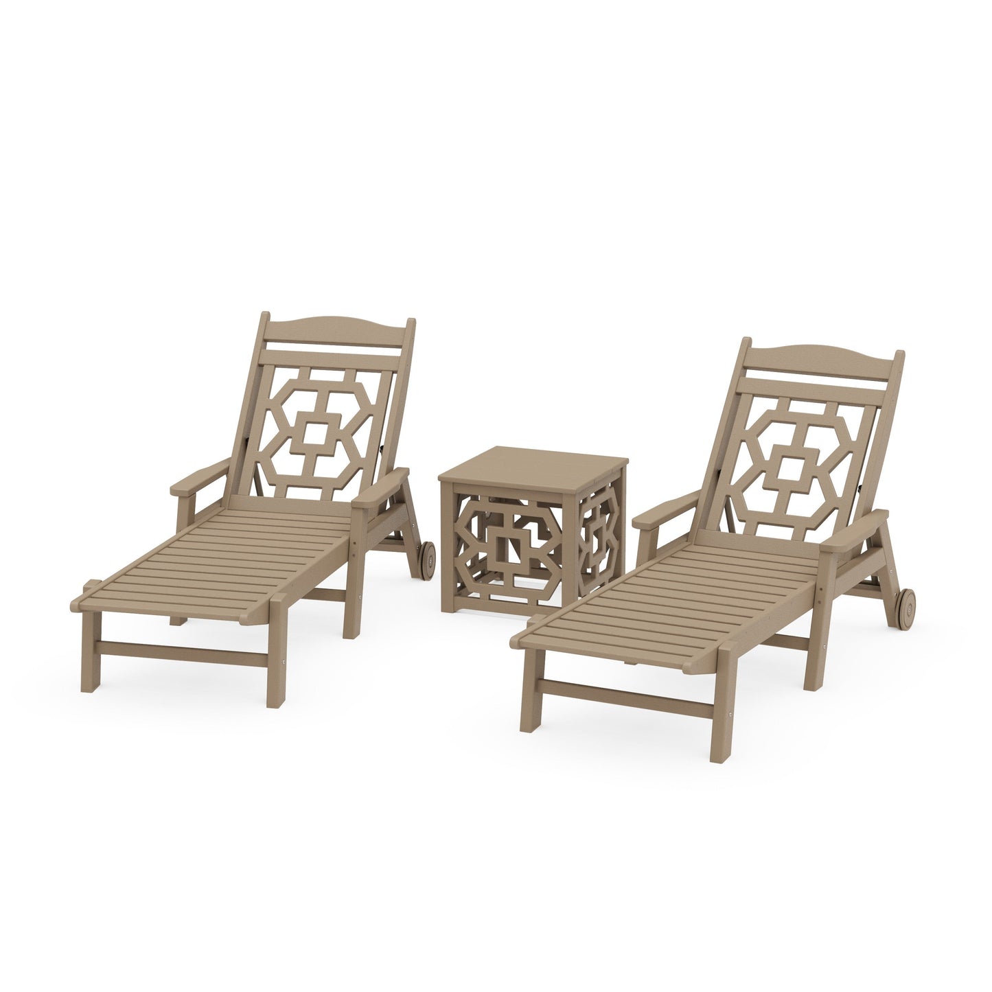 POLYWOOD Chinoiserie 3-Piece Chaise Set — Vintage Sahara