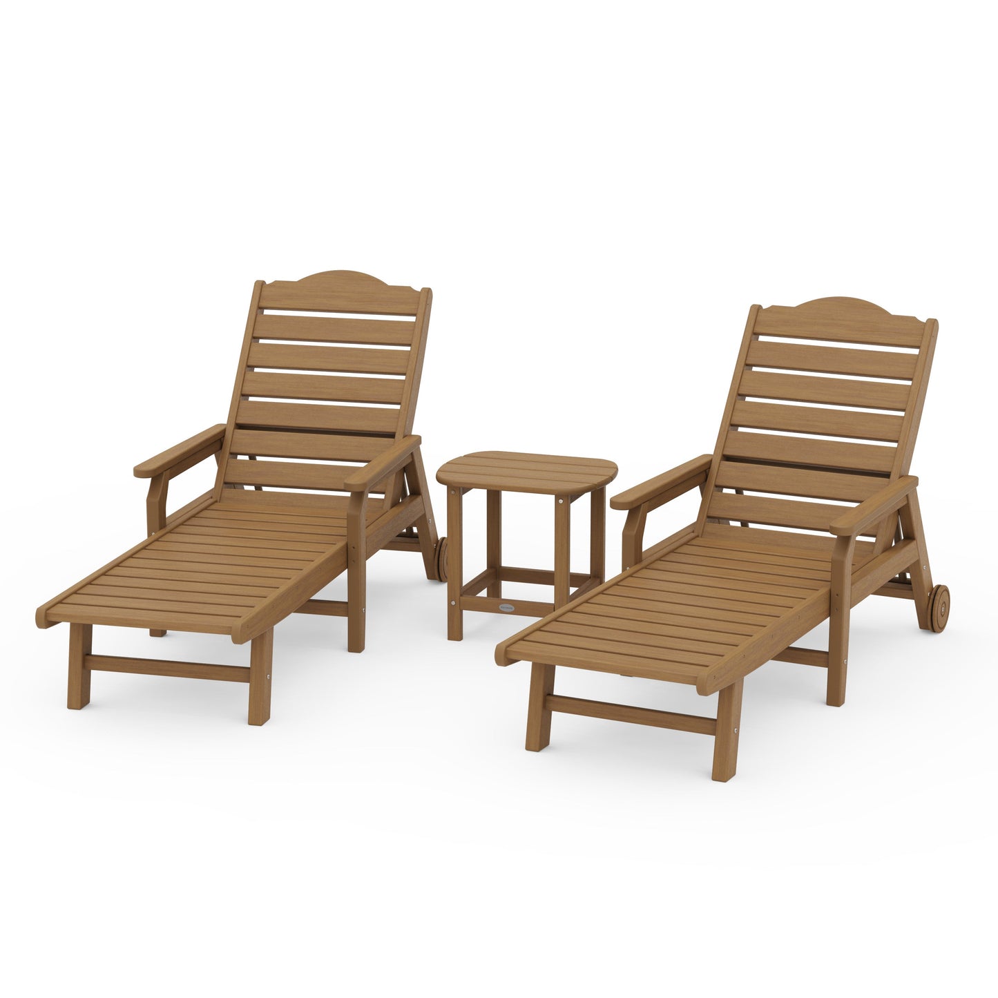 POLYWOOD 3-Piece Savannah Chaise Lounge Set — Natural