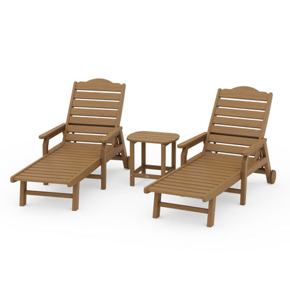 POLYWOOD 3-Piece Savannah Chaise Lounge Set — Natural