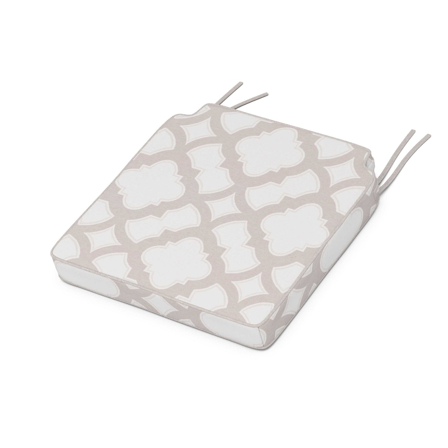 POLYWOOD Acadia Dining Side Seat Cushion — Trellis Dune Burlap