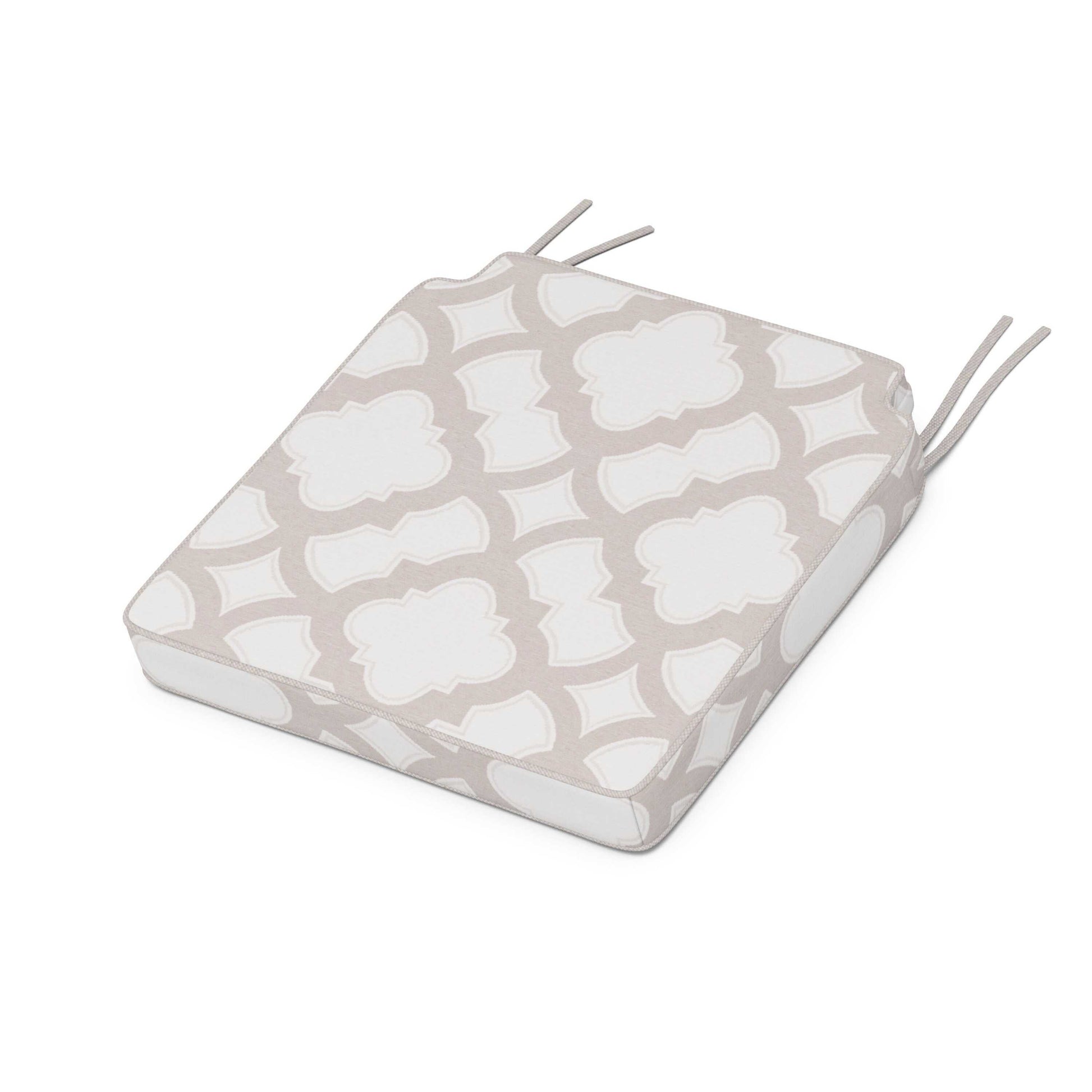 POLYWOOD Acadia Dining Side Seat Cushion — Trellis Dune Burlap