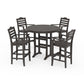 POLYWOOD Savannah 5-Piece Round Bar Set — Vintage Coffee