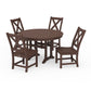POLYWOOD Braxton Side Chair 5-Piece Round Dining Set With Trestle Legs — Mahogany