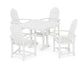 POLYWOOD Classic Adirondack 5-Piece Farmhouse Dining Set With Trestle Legs — White