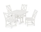 POLYWOOD Braxton Side Chair 5-Piece Farmhouse Dining Set — Vintage White