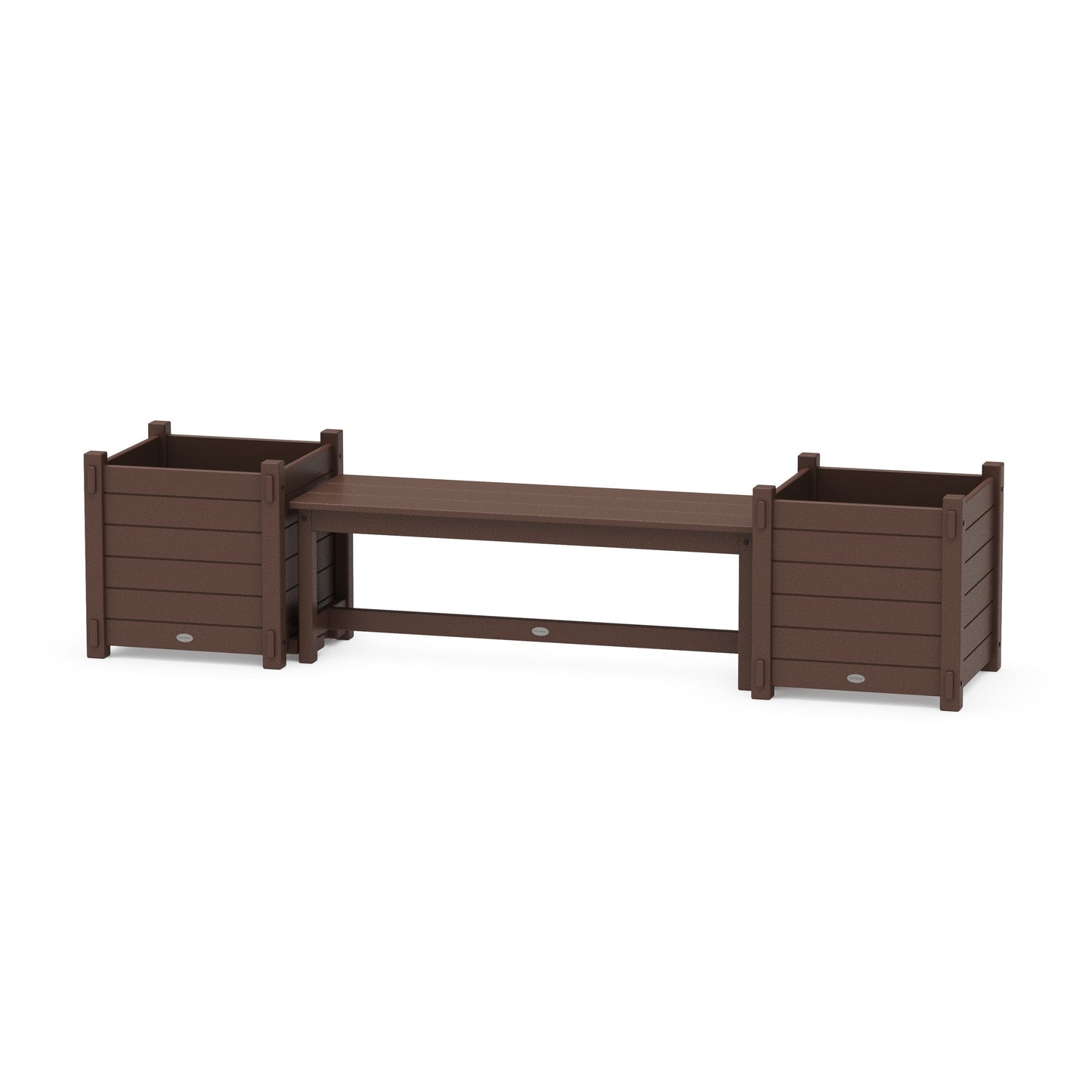 POLYWOOD 48" Nautical Straight Planter Bench Set - Large — Mahogany