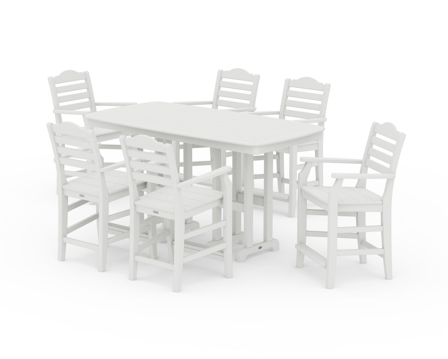 POLYWOOD Savannah Arm Chair 7-Piece Counter Set — Vintage White
