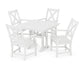 POLYWOOD Braxton 5-Piece Farmhouse Dining Set With Trestle Legs — White