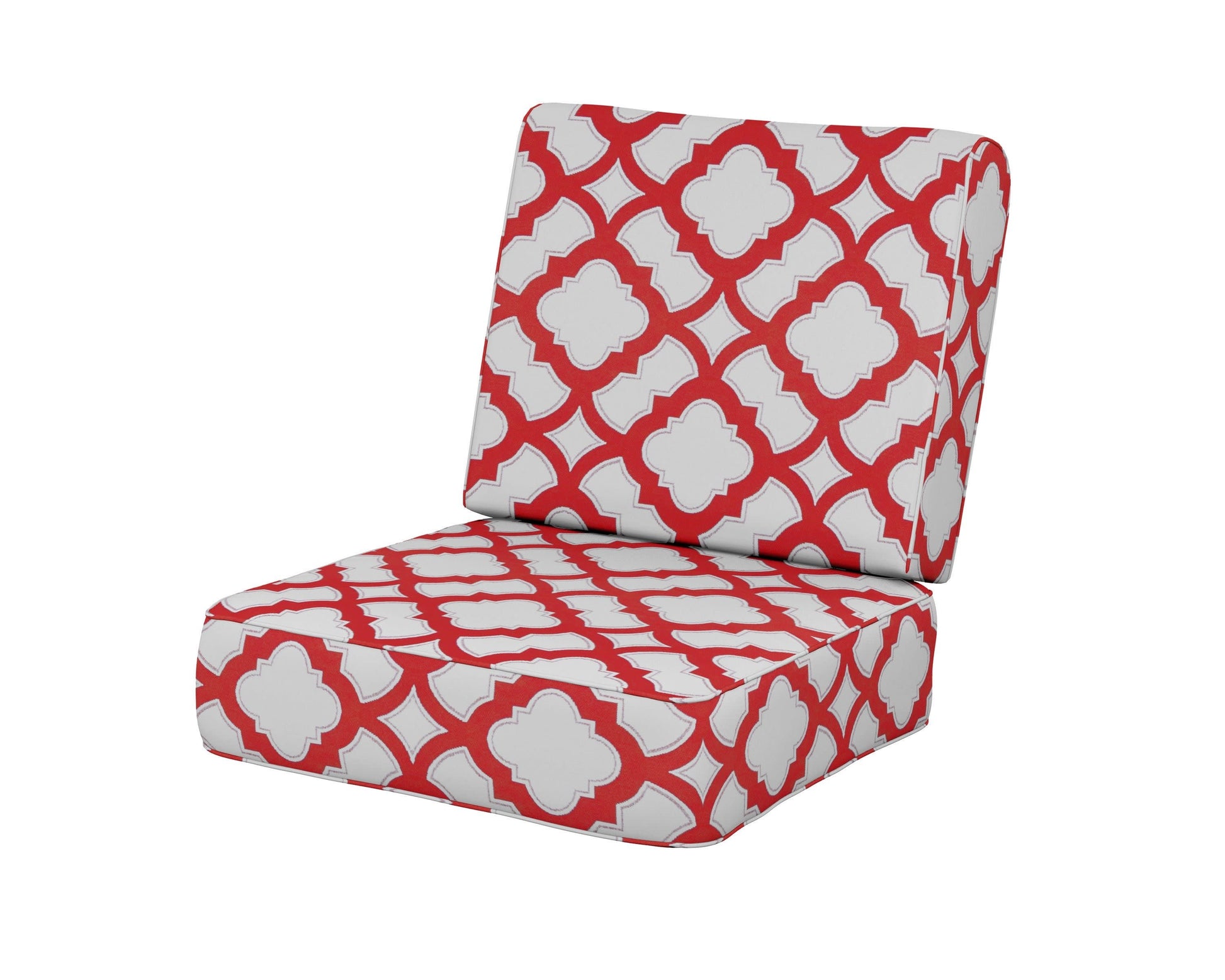 POLYWOOD Ateeva Harbour Seat and Back Cushion — Trellis Crimson