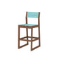 POLYWOOD EDGE Sling Bar Side Chair — Teak / Dupioni Aquamarine Sling