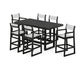 POLYWOOD EDGE Sling 7-Piece Bar Table Set — Black / White Sling
