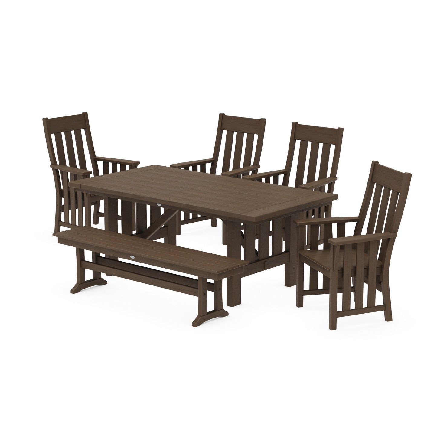 POLYWOOD Acadia 6-Piece Dining Set with Bench — Kona