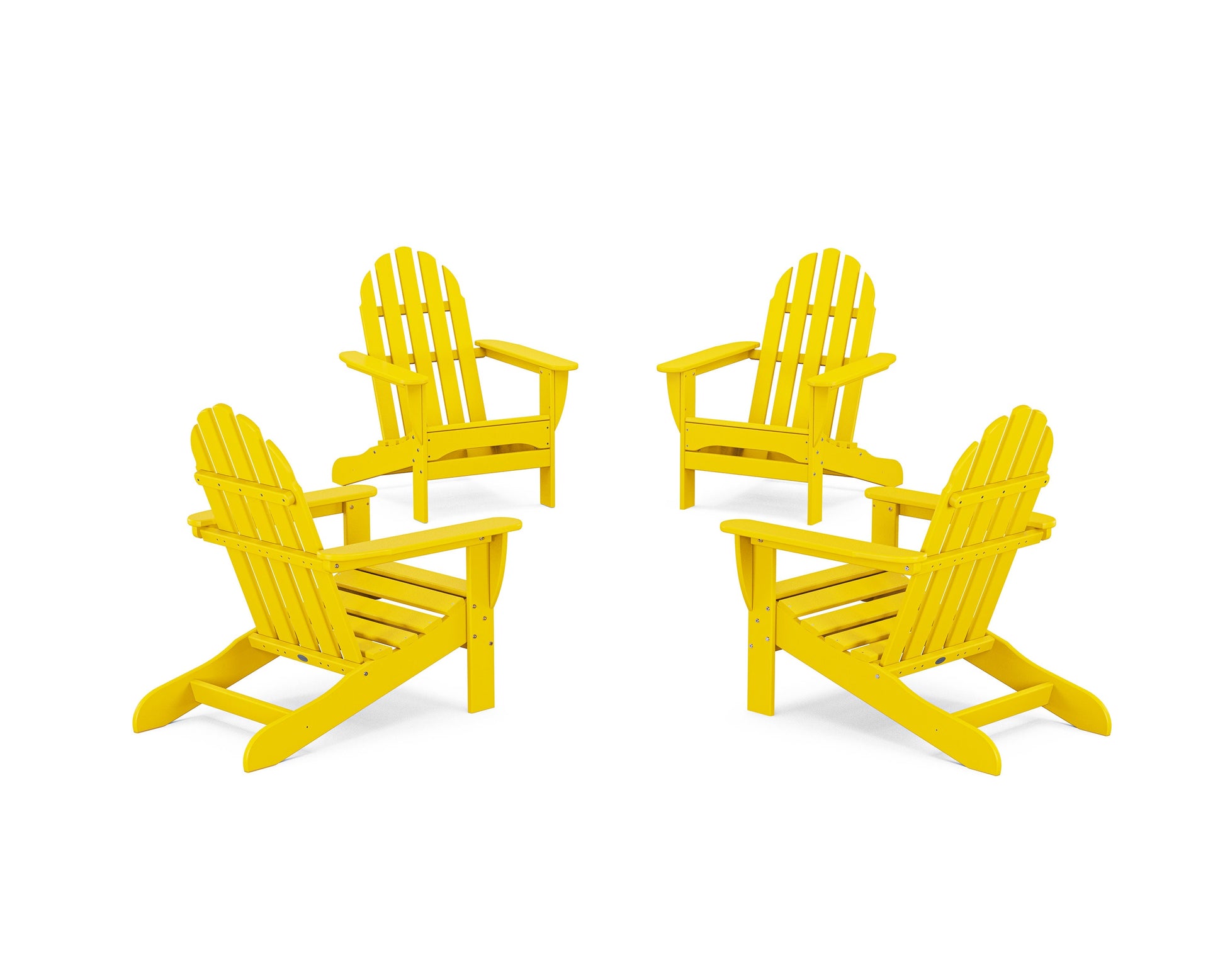 POLYWOOD 4-Piece Classic Adirondack Conversation Set — Lemon