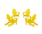 POLYWOOD 4-Piece Classic Adirondack Conversation Set — Lemon