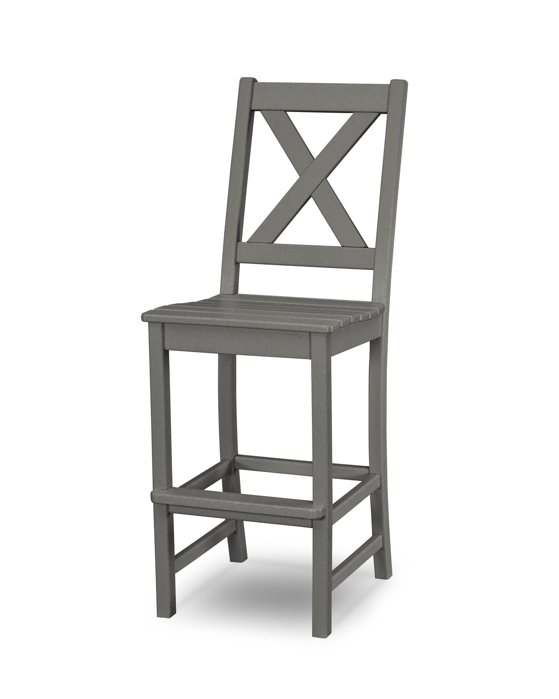 POLYWOOD Braxton Bar Side Chair — Slate Grey