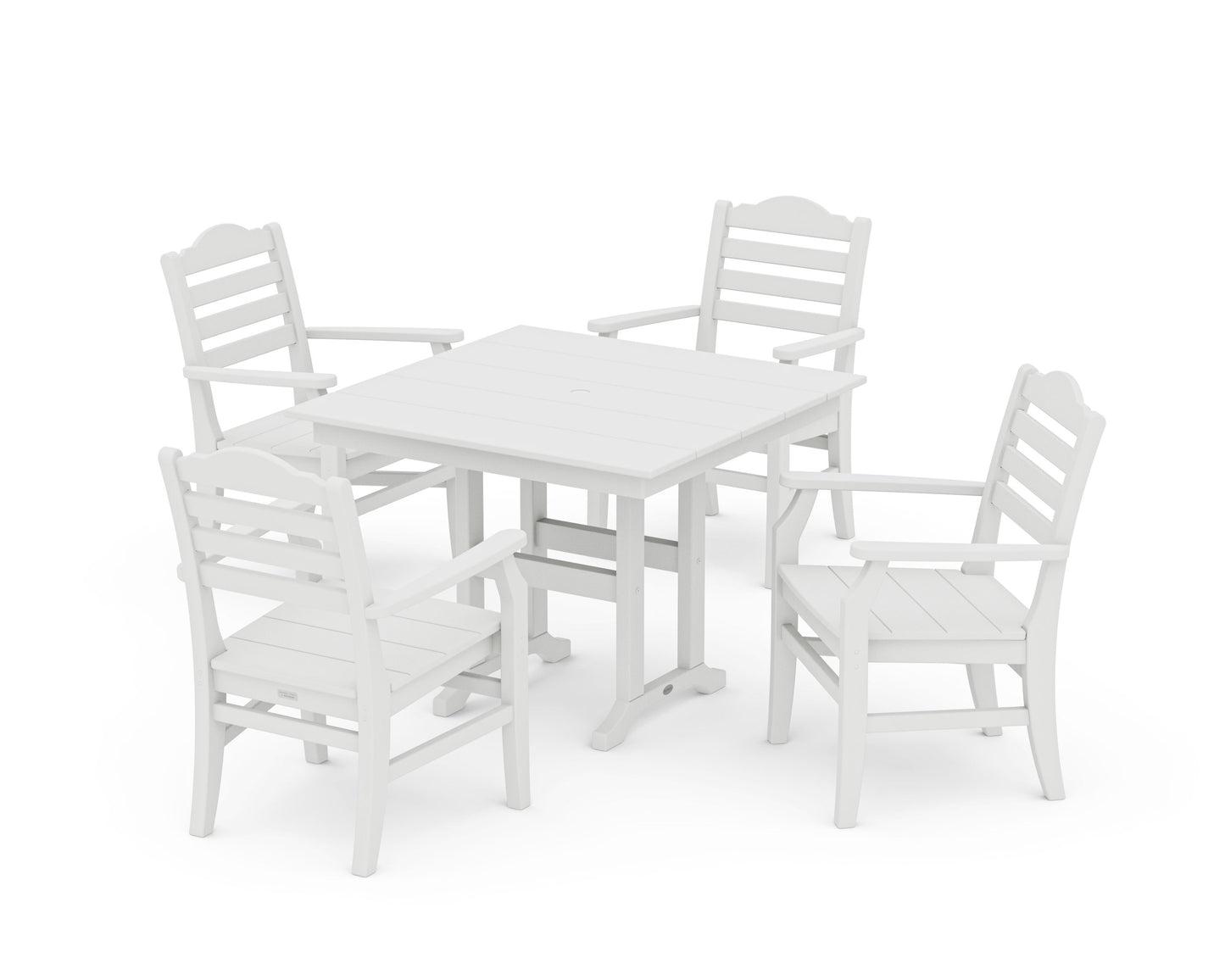 POLYWOOD Savannah 5-Piece Farmhouse Dining Set — Vintage White