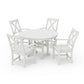 POLYWOOD Braxton 5-Piece Round Farmhouse Dining Set — Vintage White