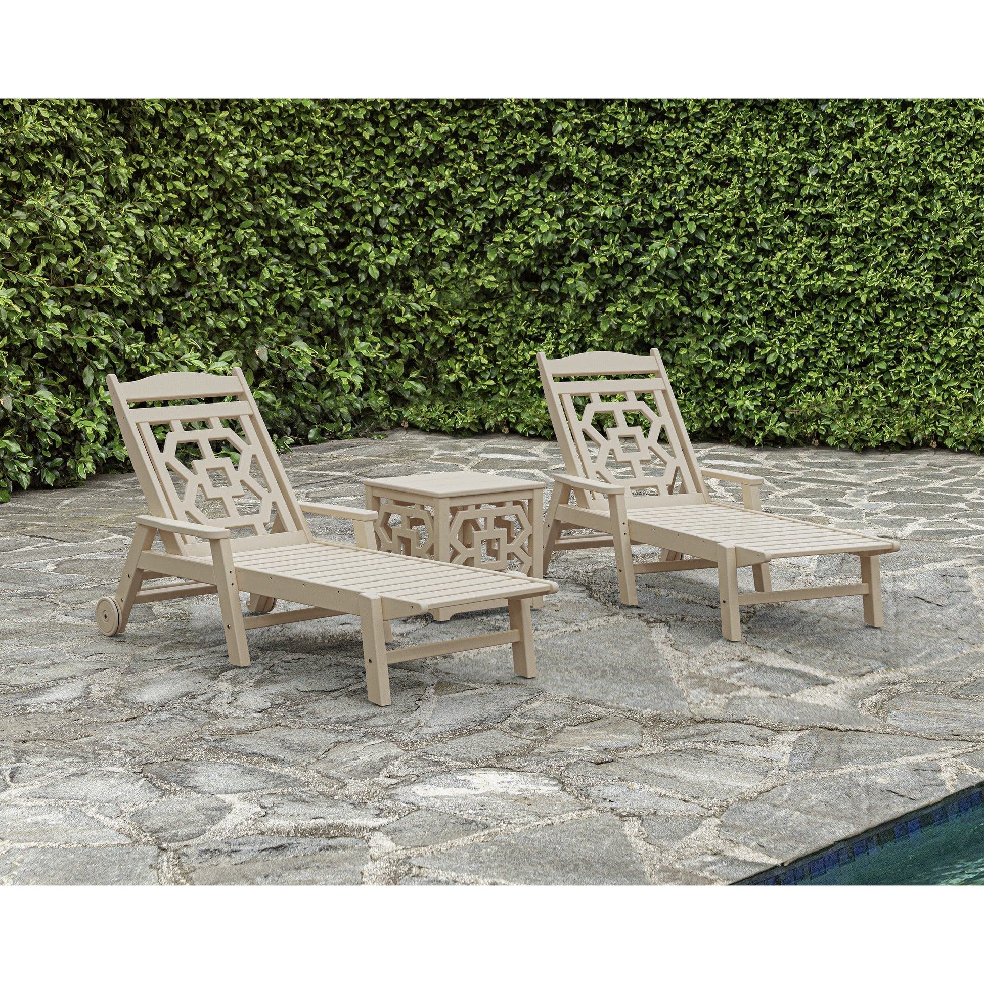 POLYWOOD Chinoiserie 3-Piece Chaise Set