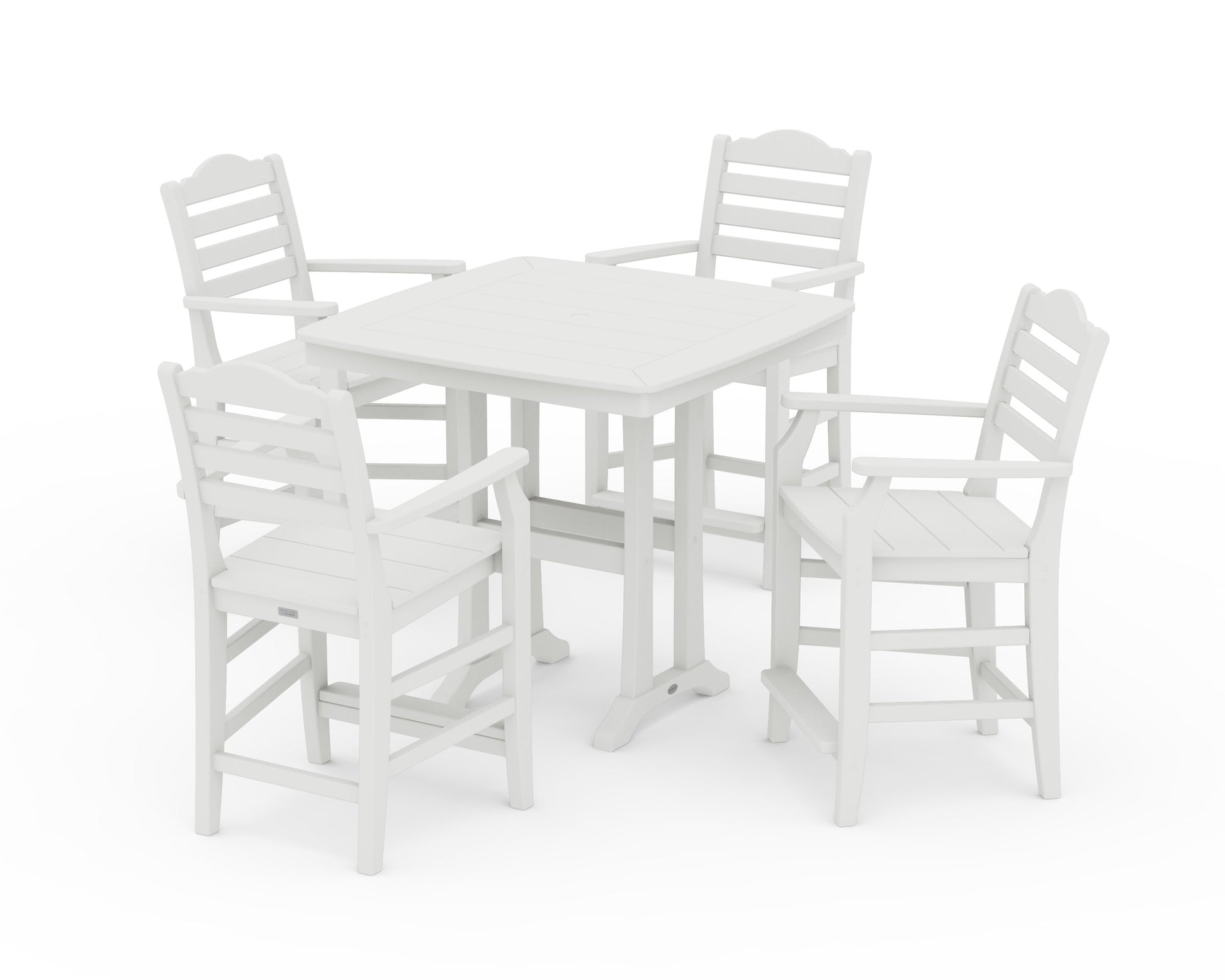 POLYWOOD Savannah 5-Piece Counter Set with Trestle Legs — Vintage White