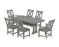 POLYWOOD Braxton 7-Piece Dining Set with Trestle Legs — Slate Grey
