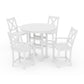 POLYWOOD Braxton 5-Piece Nautical Trestle Arm Chair Counter Set — White