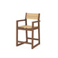 POLYWOOD EDGE Sling Counter Arm Chair — Teak / Dupioni Apricot Sling