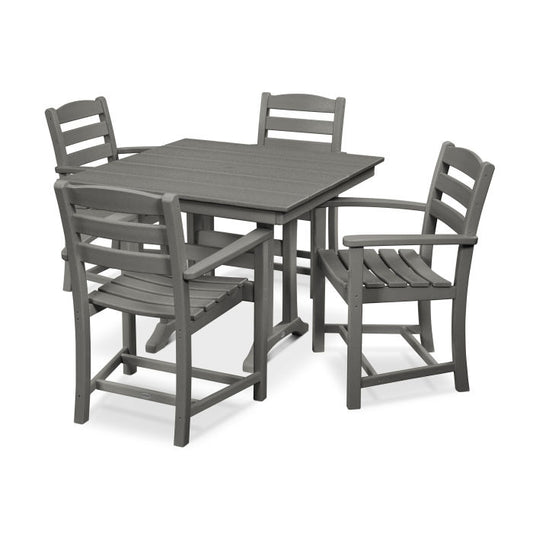 Polywood - La Casa Café 5-Piece Farmhouse Trestle Arm Chair Dining Set - FREE SHIPPING