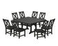 POLYWOOD Braxton Side Chair 9-Piece Farmhouse Dining Set — Black