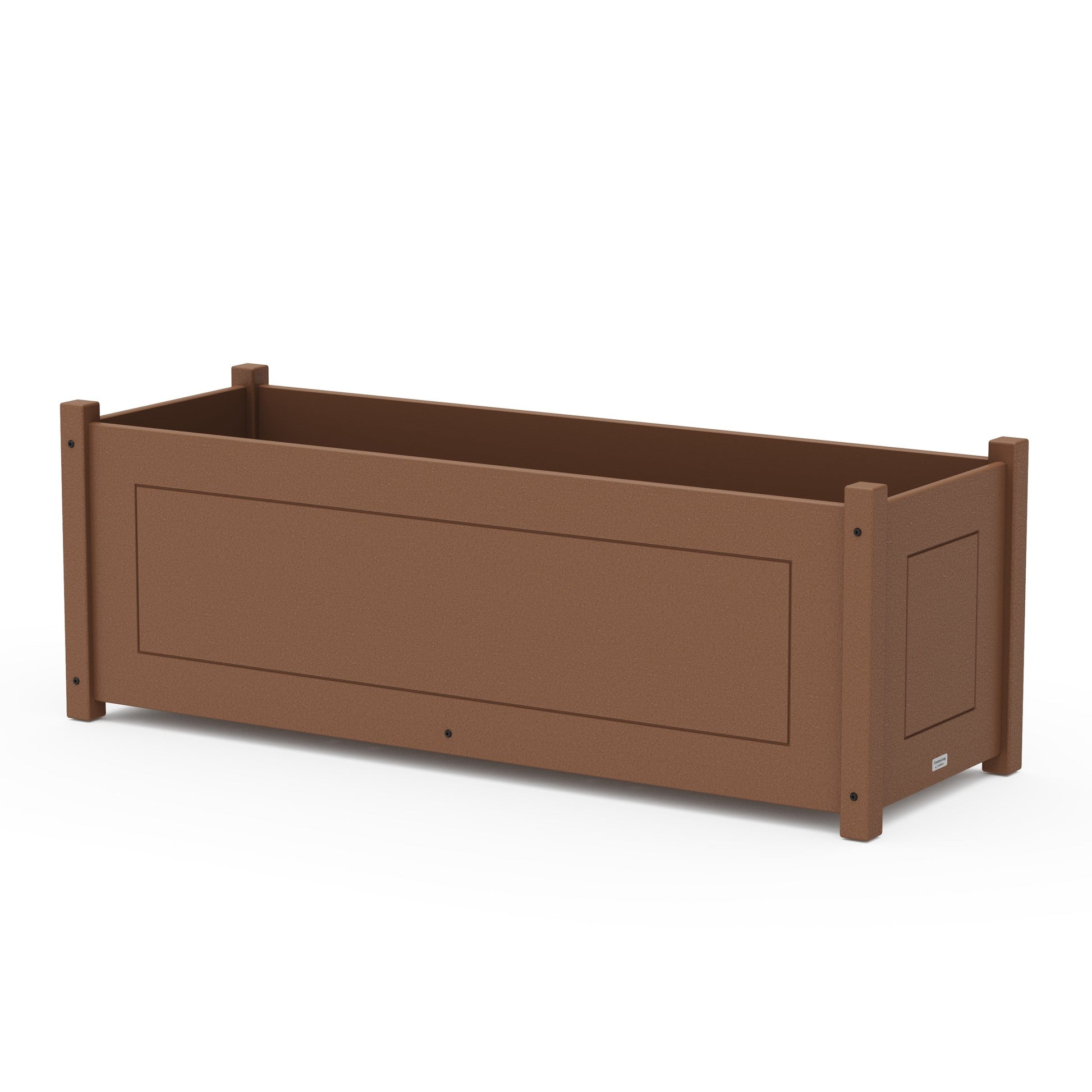 POLYWOOD Country Living Large Rectangle Triple Planter Box — Teak