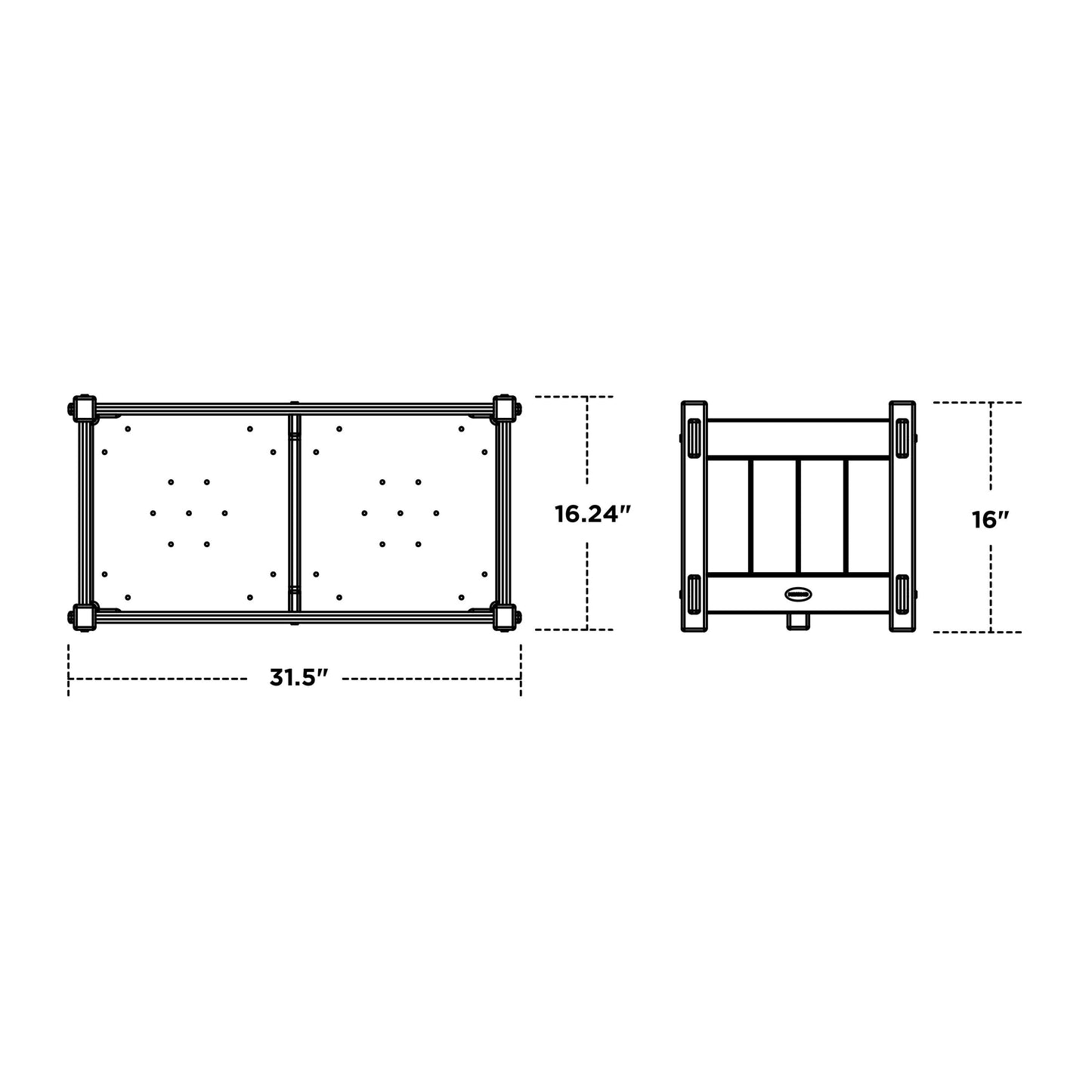 POLYWOOD Vineyard Rectangle Double Planter Box