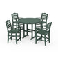 POLYWOOD Savannah 5-Piece Round Farmhouse Counter Set — Green