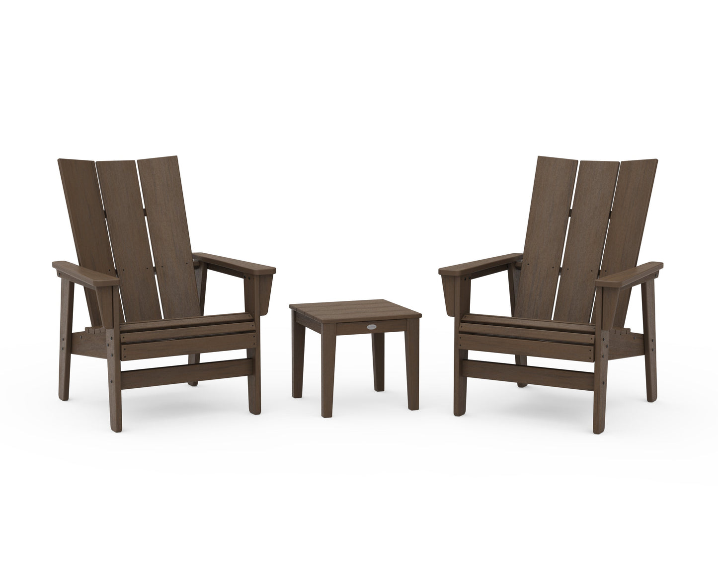 POLYWOOD 3-Piece Modern Grand Upright Adirondack Set — Kona