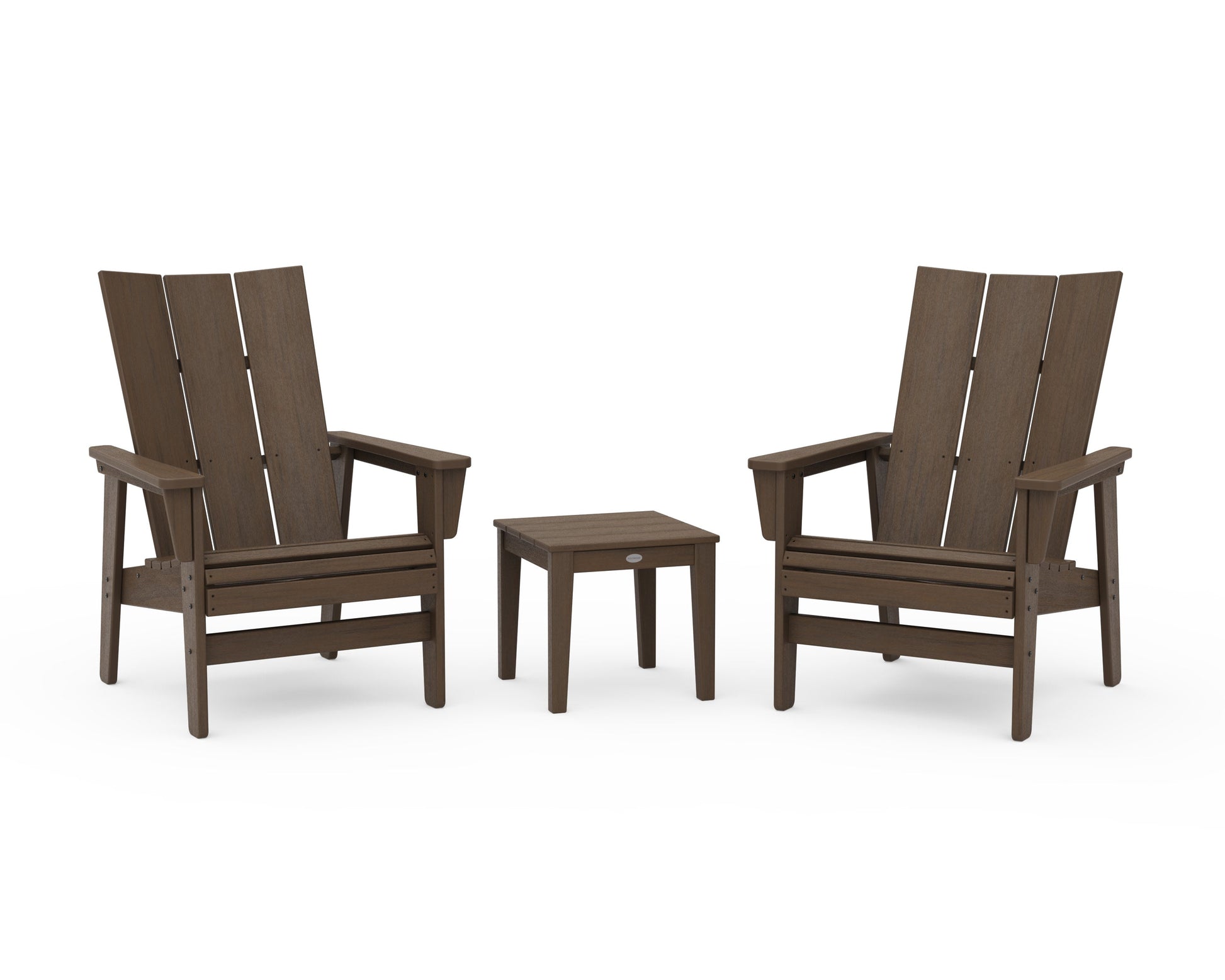 POLYWOOD 3-Piece Modern Grand Upright Adirondack Set — Kona