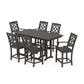 POLYWOOD Chinoiserie Arm Chair 7-Piece Farmhouse Counter Set — Vintage Coffee