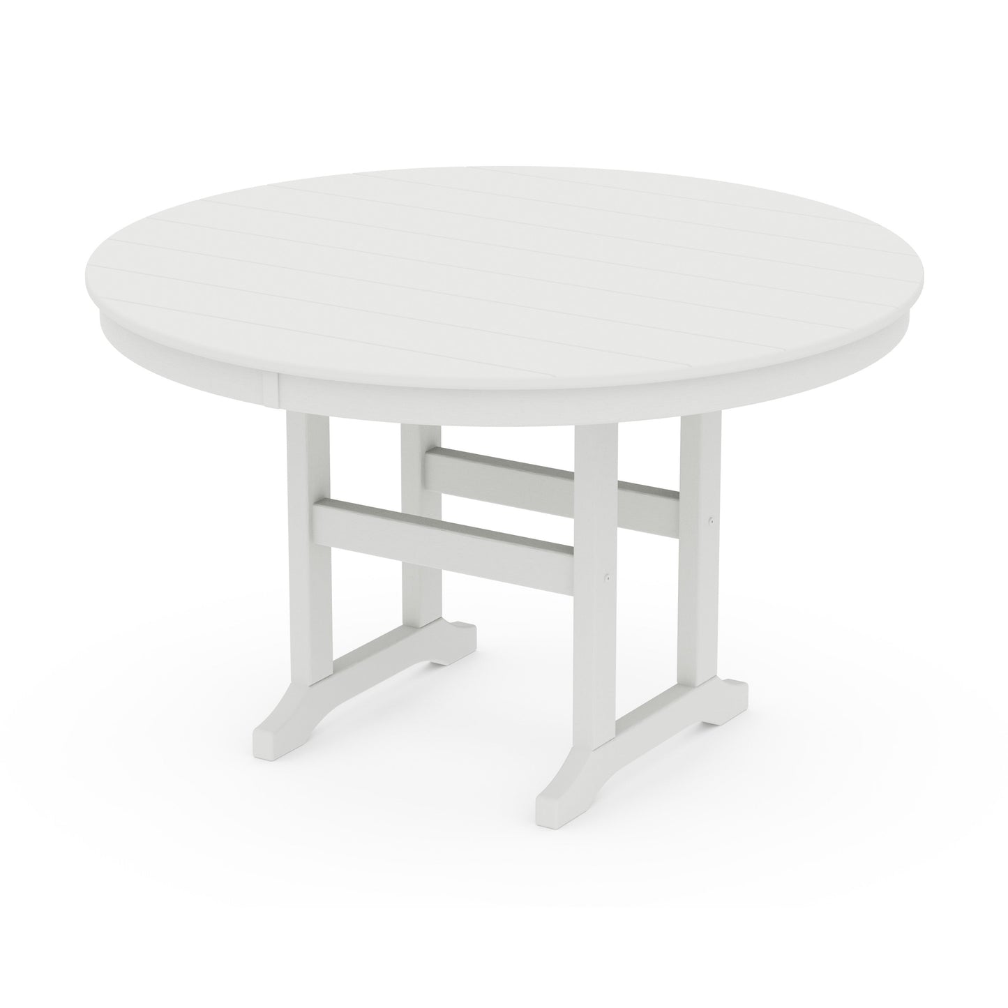 POLYWOOD 48" Round Farmhouse Dining Table — Vintage White