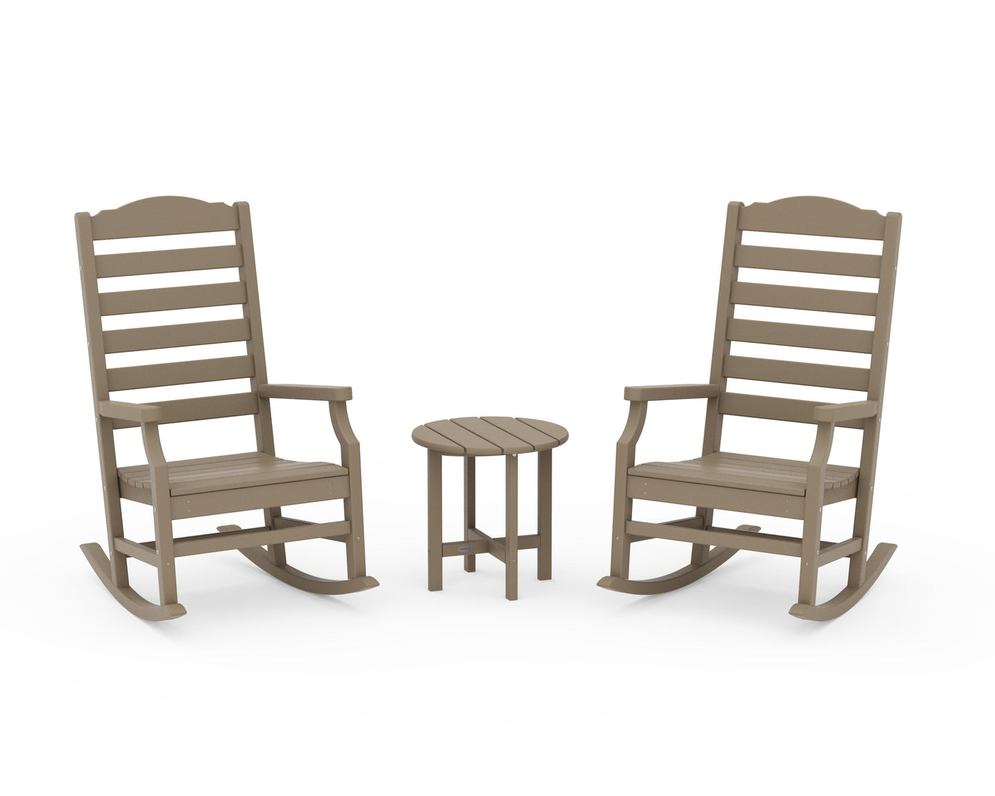 POLYWOOD Savannah 3-Piece Rocking Chair Set — Vintage Sahara