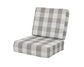 POLYWOOD Ateeva Harbour Seat and Back Cushion — Buffalo Plaid Grey Mist