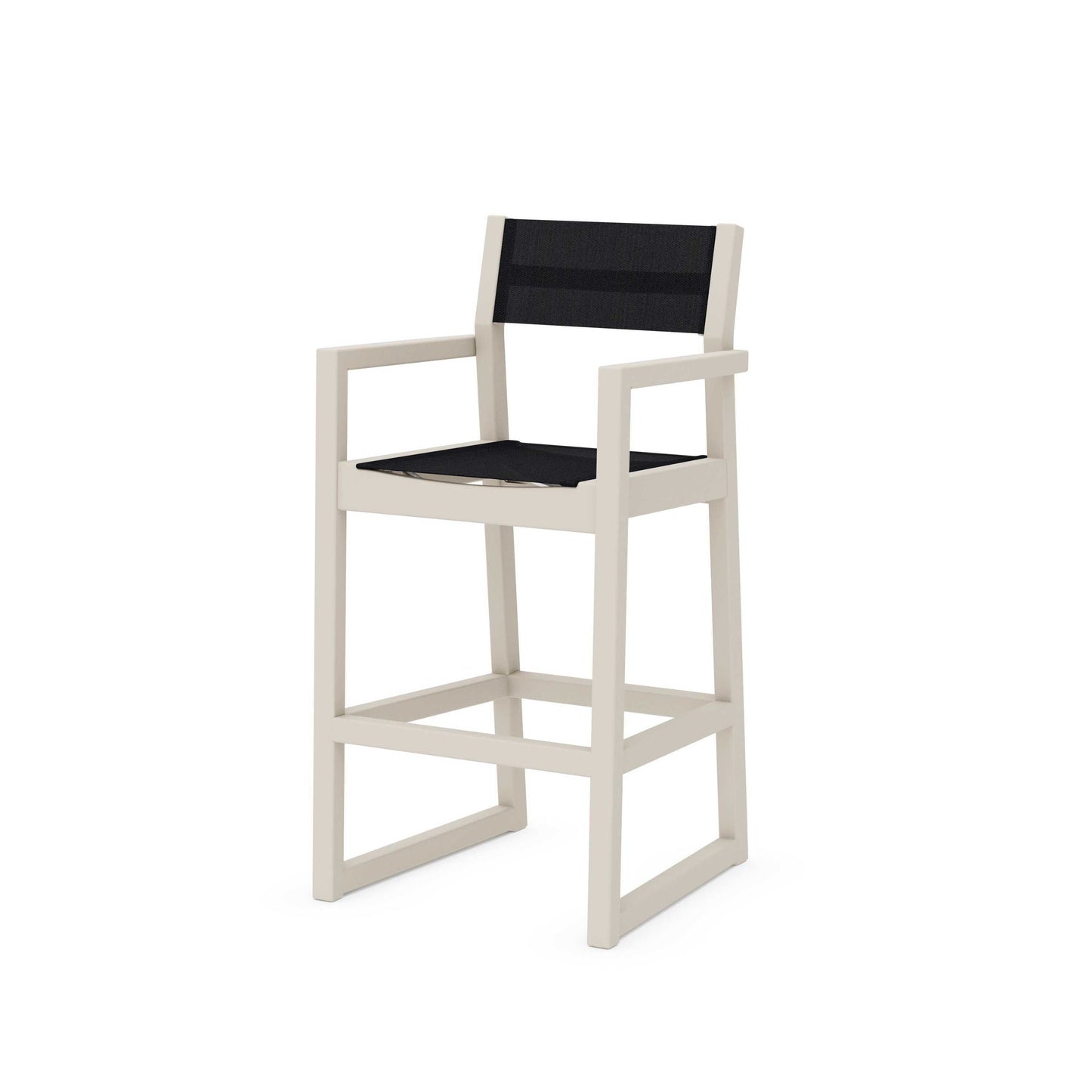POLYWOOD EDGE Sling Bar Arm Chair — Sand / Black Sling