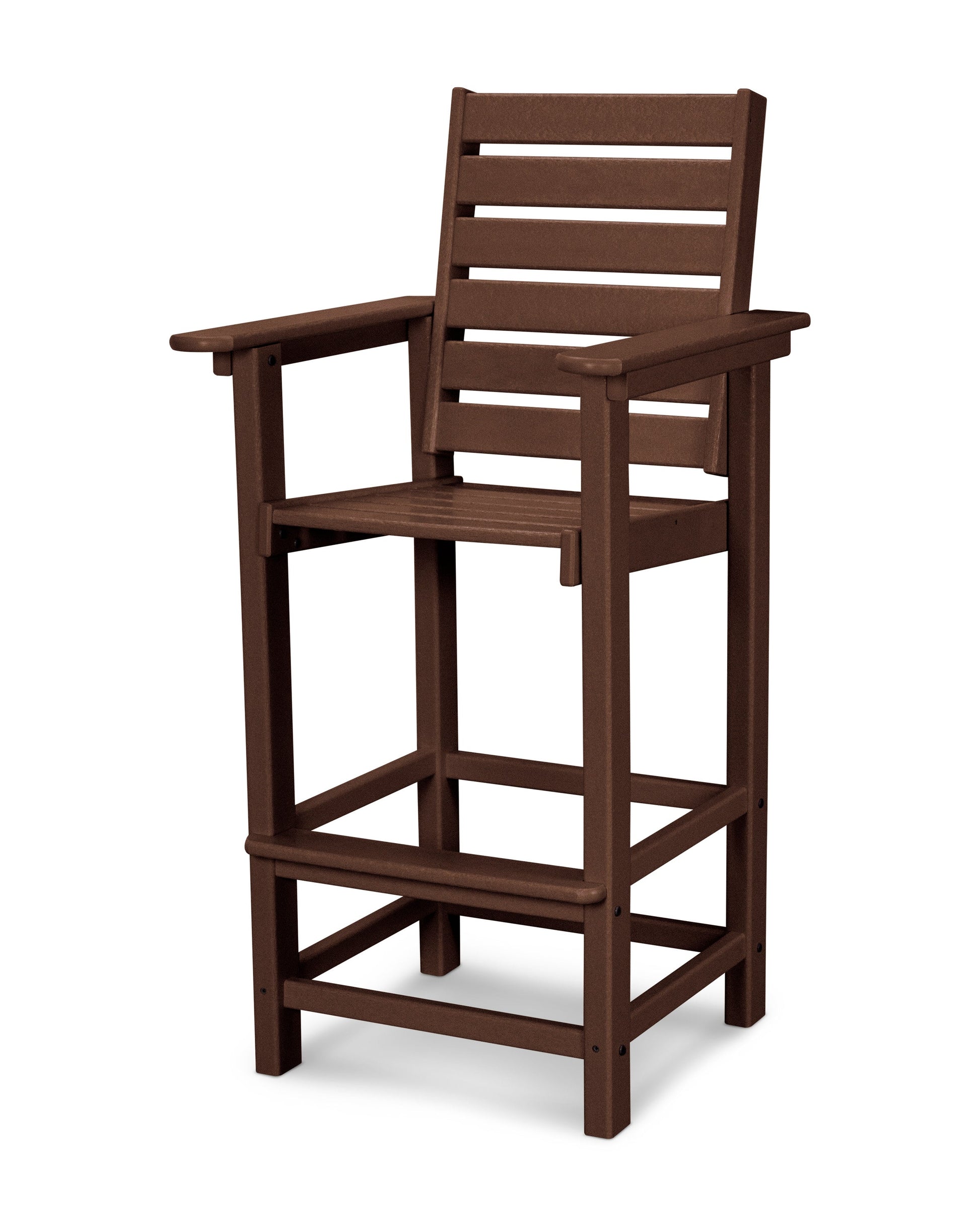POLYWOOD Captain Bar Chair — Mahogany