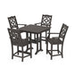 POLYWOOD Chinoiserie 5-Piece Farmhouse Counter Set with Trestle Legs — Vintage Coffee