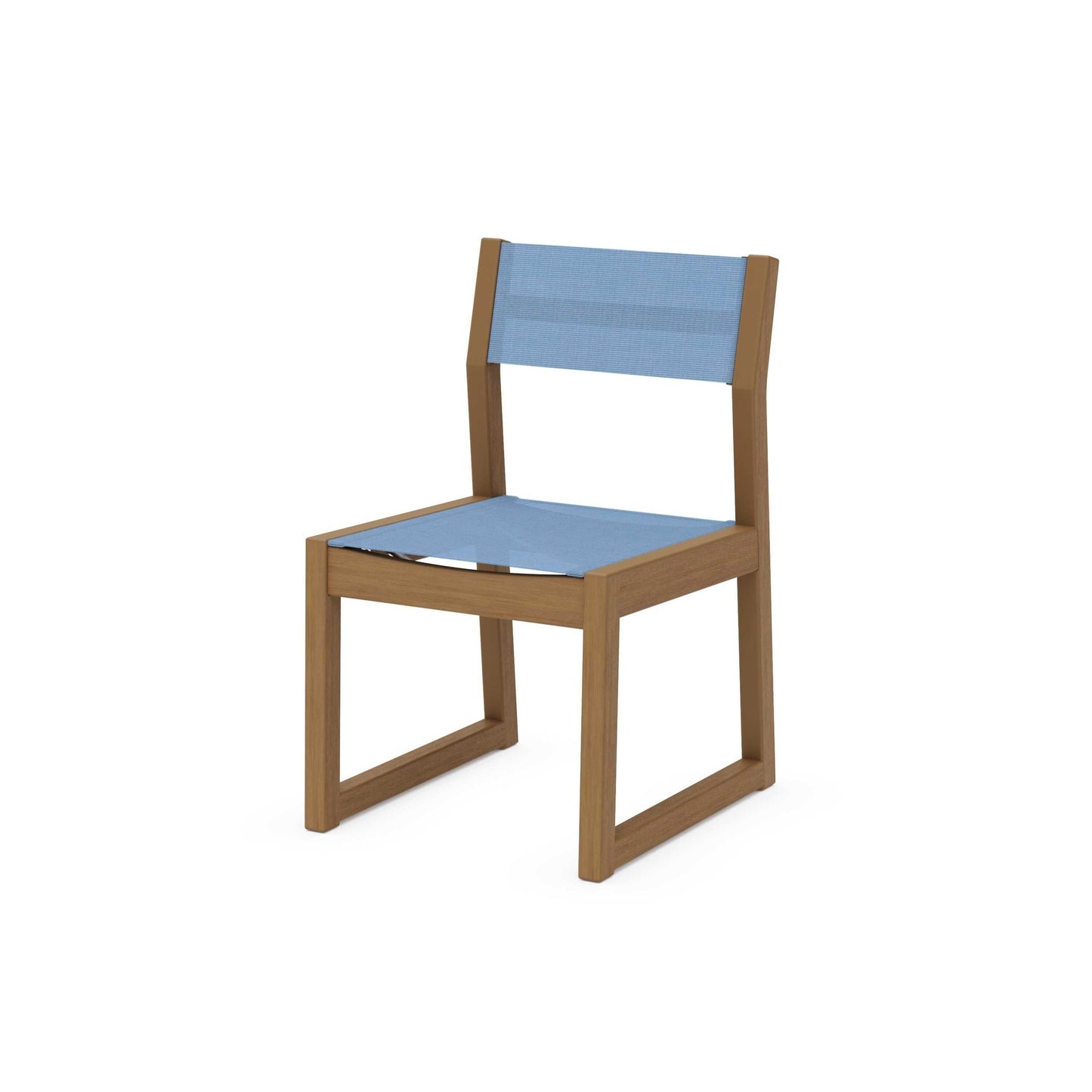 POLYWOOD EDGE Sling Dining Side Chair — Natural / Poolside Sling